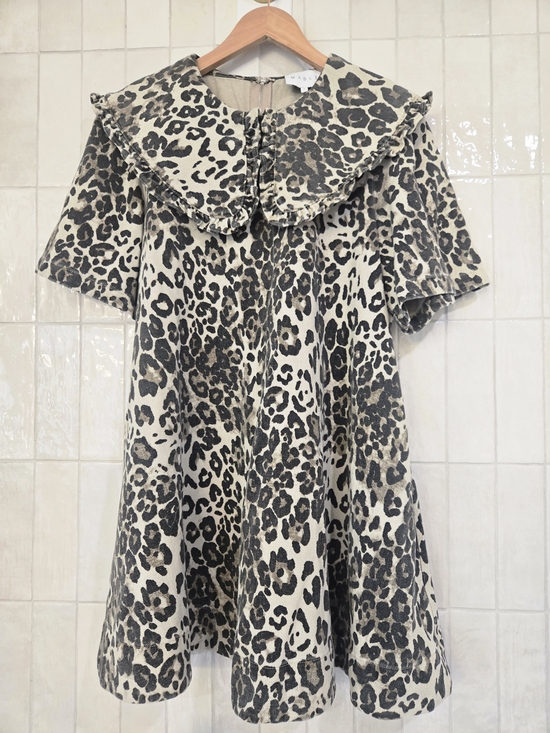 Mable Dresses & Skirts - MABLE Cream and Black Leopard Print Mini Dress